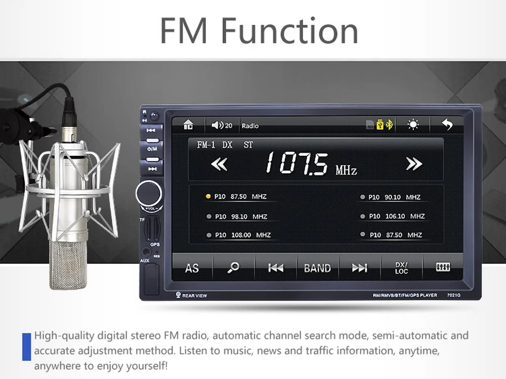 2Din стерео MP5 плеер FM USB 7 дюймов 8G карта автомобиля радио gps навигация Зеркало Ссылка экран зеркало для телефона Android с камерой