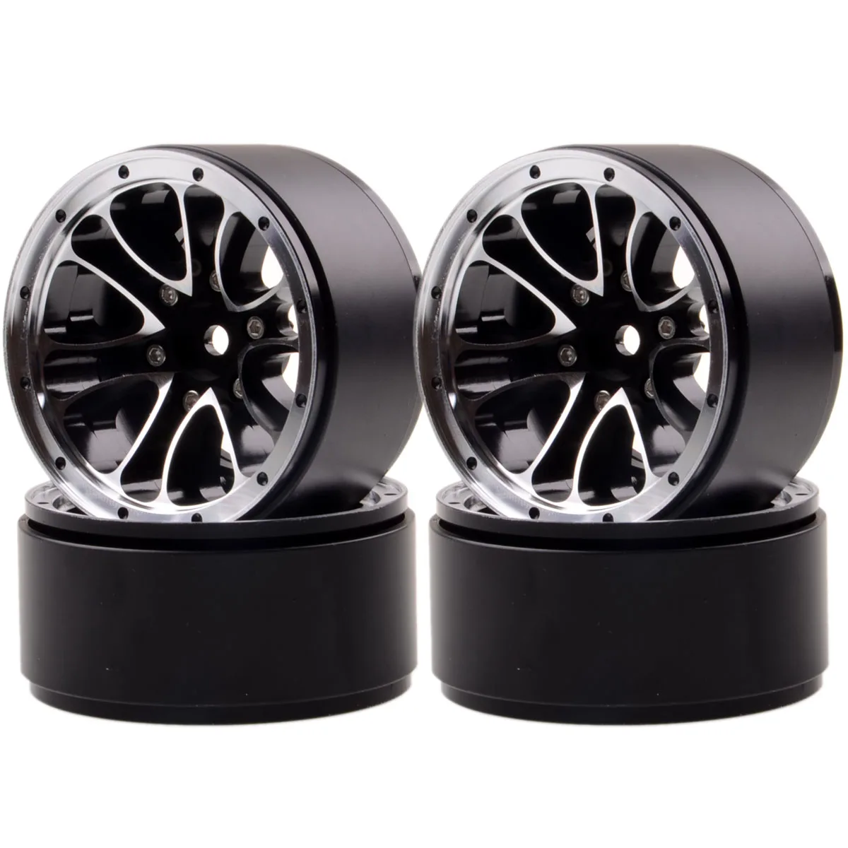 

1051 RC 4xAluminum 1.9" Beadlock Wheel Rim For 1/10 Rock Crawler Axial SCX10 D90