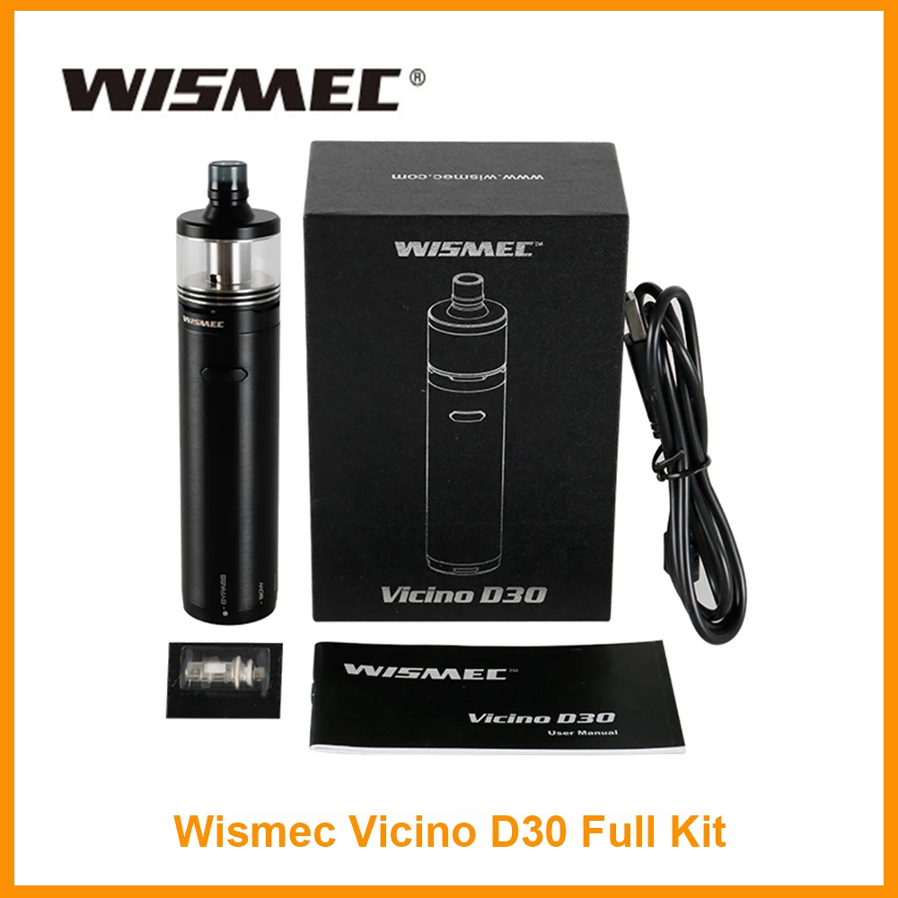 

Big Discount WISMEC Vicino D30 Kit Built in 3000mAh Battery With 6ml Atomizer 0.2ohm Head Vape Electronic Cigarette Vaporizer