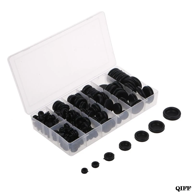 170Pcs Rubber Grommets Assortment Fire Wall Electrical Wire Gasket Kit Firewall Hole Plug Set Jun20