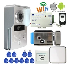 Envío de la Nueva Wireless Timbre de la Cámara WIFI RFID puerta de Intercomunicación de Vídeo para Grabar Vídeo + Cubierta Del Teléfono Timbre Eléctrico de Bloqueo de Control