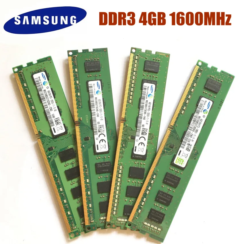 Precio reducido Samsung-memoria RAM de escritorio 4GB DDR3 PC3 12800U DDR3 1600 MHZ, 4GB, 1RX8, 2RX8, PC3-12800U, DDR3 1600 MHZ BxagdY7R