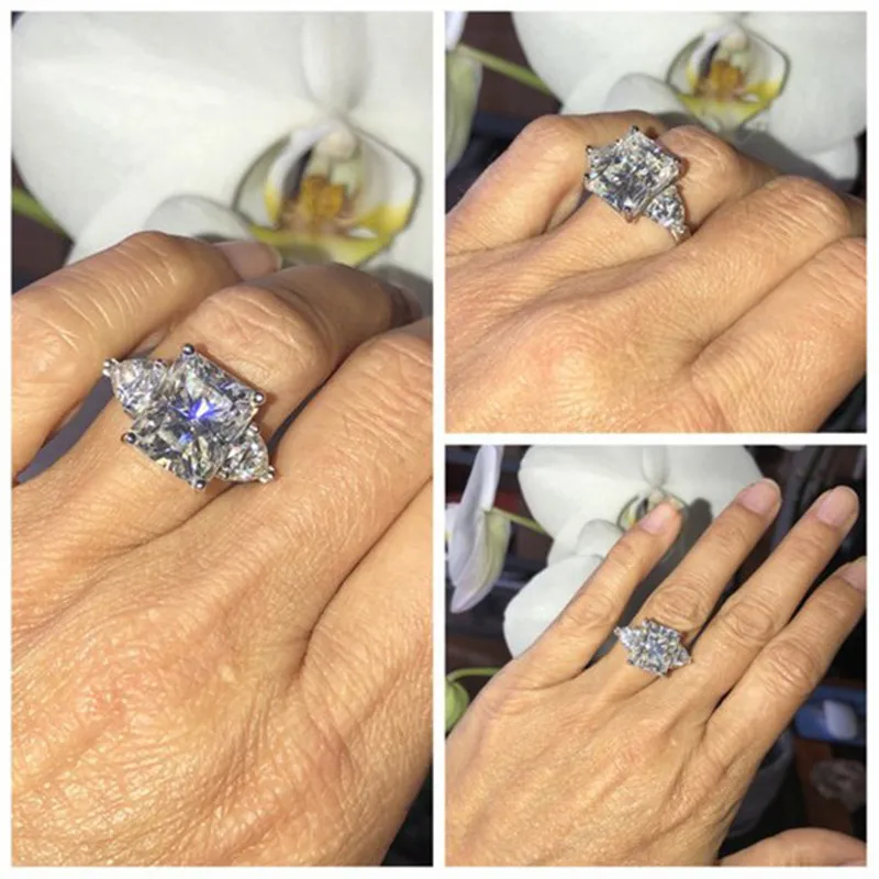 Choucong, классическое кольцо, 925 пробы, серебряное, принцесса, огранка, 3ct, AAAAA, циркон, cz, обручальное кольцо, кольца для женщин, ювелирное изделие, подарок
