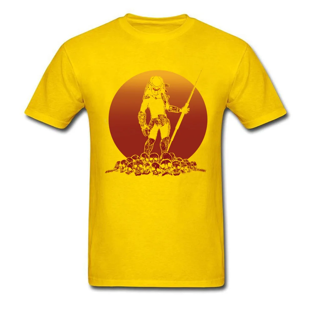 hunter on sunset 1 5503 100% Cotton Tops T Shirt for Men Print Top T-shirts High Quality Crew Neck Sweatshirts Short Sleeve hunter on sunset 1 5503 yellow