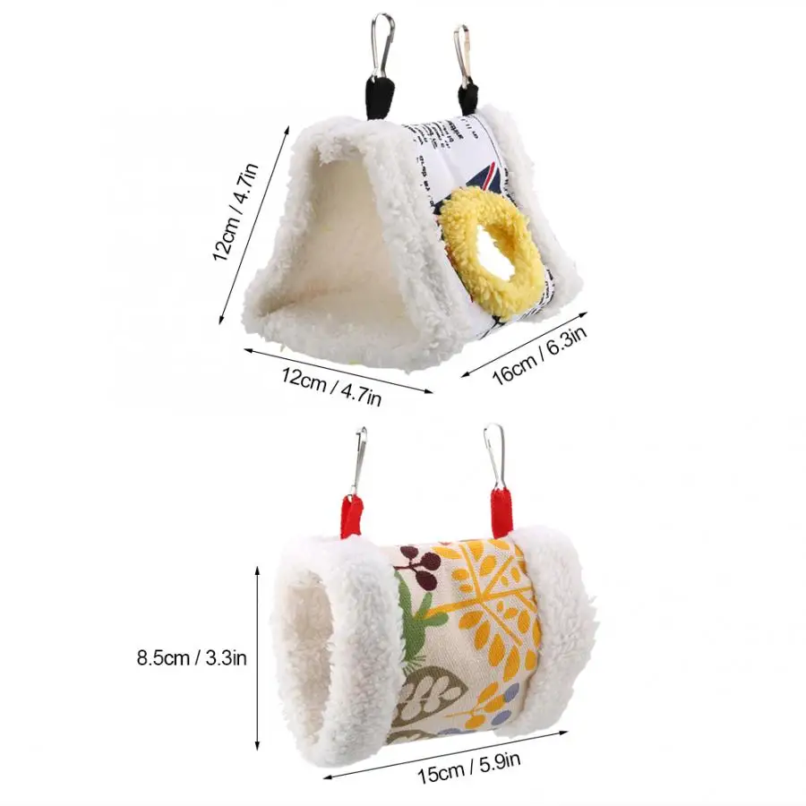 

Cage Pet Bird Hanging Cave Cage Plush Bird Hanging Cave Hammock Hanging Warm Winter Birds Cage Bird Feeding