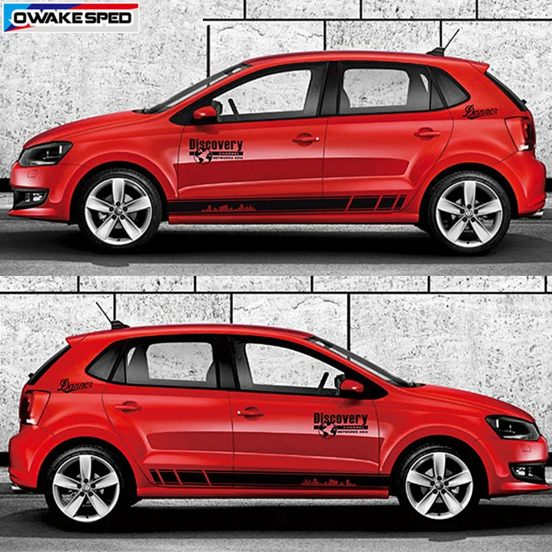 

Car Door Side Skirt Stickers Discovery Vinyl Decals For Volkswagen CC POLO GOLF Auto Body Accessories Fashion Styling