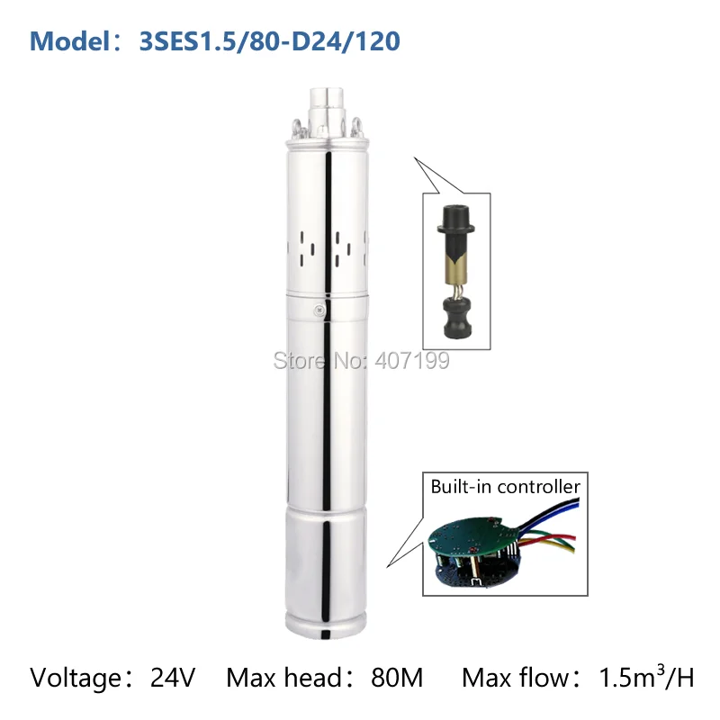 12/24 volt water pump dc bomba de alta presion / pompe solaire a eau / bomba agua solar 3SES1.5/80-D24/210