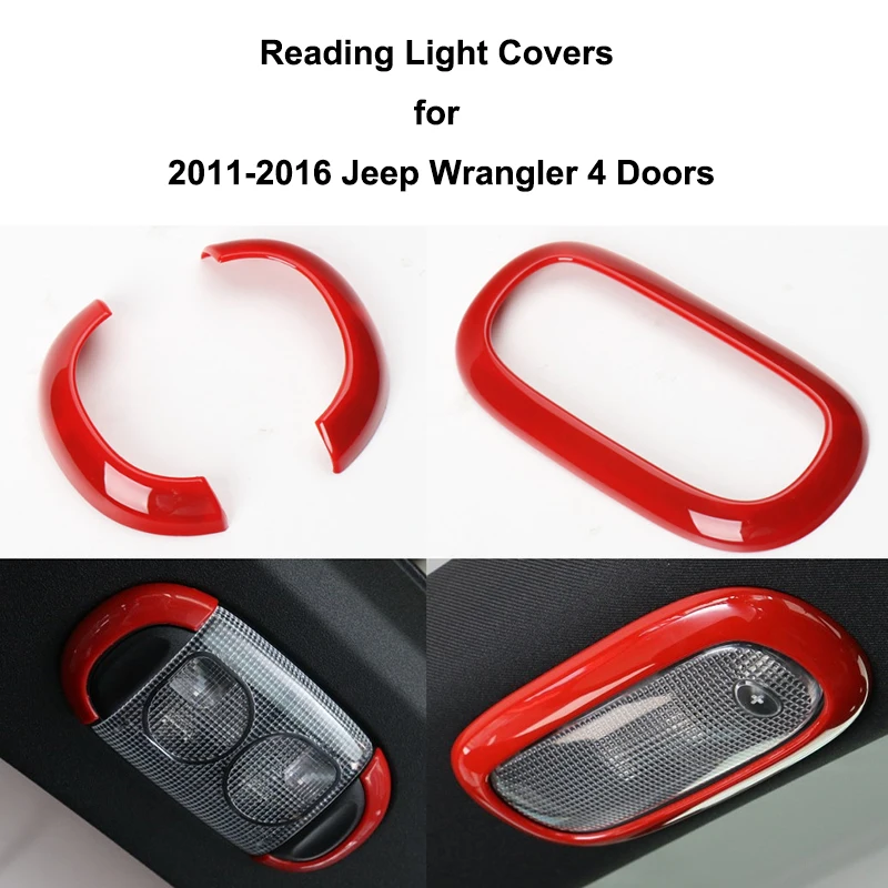 Us 13 5 10 Off Red Blue Abs Reading Light Deco Cover For Jeep Wrangler 2011 2016 Roof Front Rear Read Lights Inner Decoration Covers 2 4 Doors In