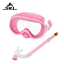 SKL Diving Snorkelling Equipment Suit Goggle and Half Dry Breathing Snorkel Swimming Mask Snorkel Glasses Set Anti Fog Goggles