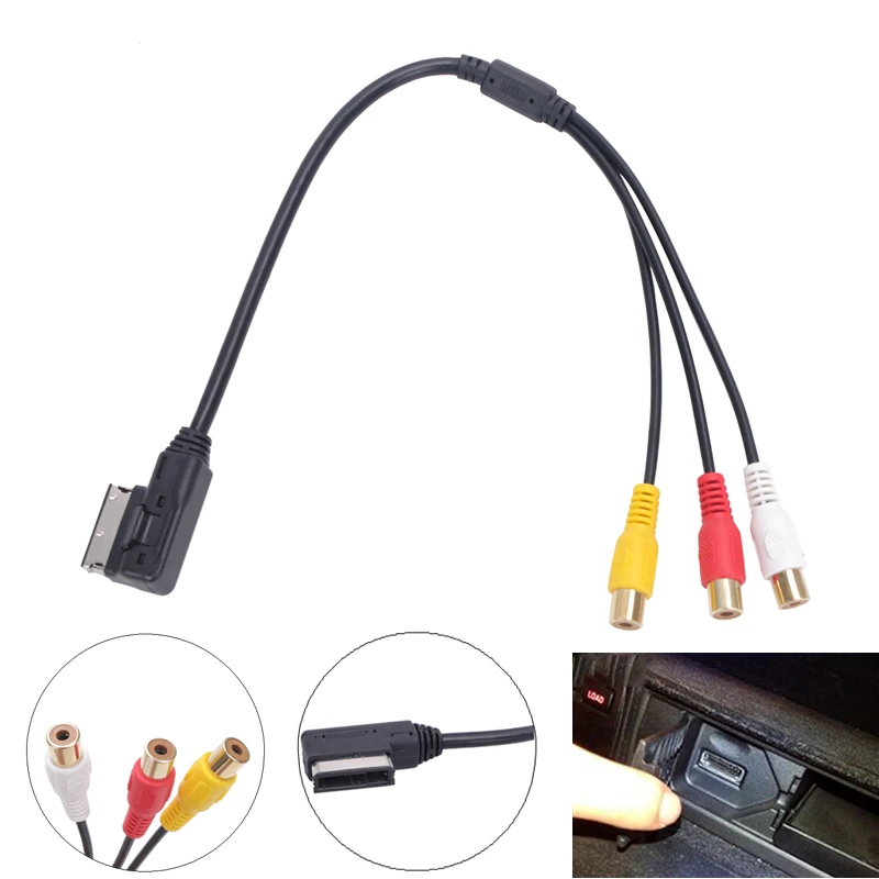 

CHELINK AMI MMI RCA 3RCA DVD Video Audio Input AUX Cable Wire For Audi AMI A3 A4 A6 A7 A8 Q5 Q7 R8