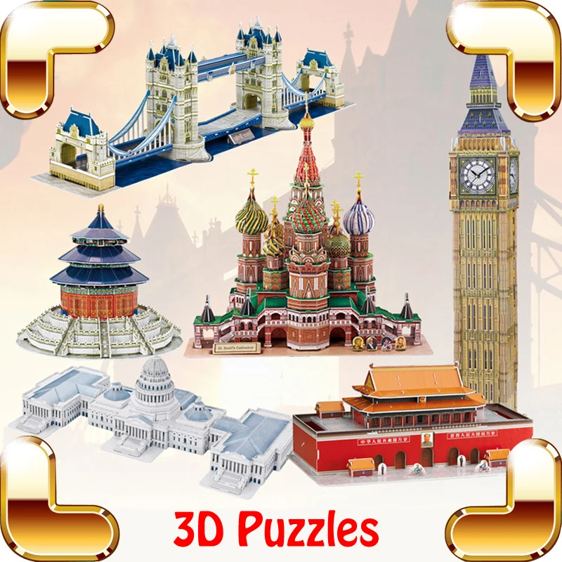 

Free Shipping Z-B105 Bangkok The Marble Temple Construction Puzzle 3D Puzzle Building Model DIY EPS Learning Toy Build Your Fun
