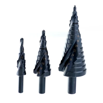 

3pcs Step Drills 4-32mm High Speed Steel Spiral Drill Bit For Metal Cone Drill Bit Set Hole Cutter Power Tools
