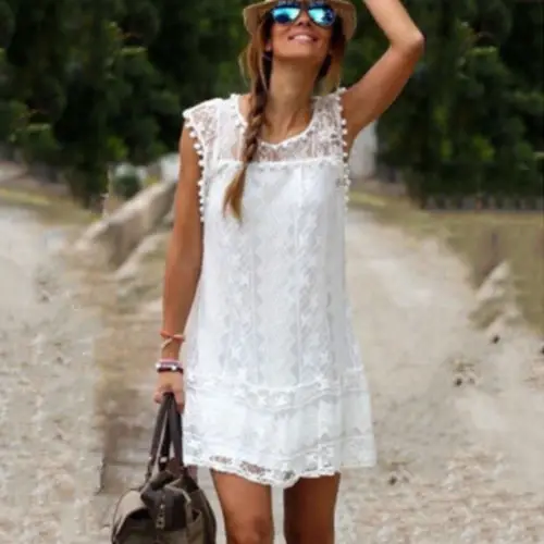 جديد أزياء المرأة الصيف بوهو فستان قصير الدانتيل مساء حزب شاطئ فساتين فستان الشمس