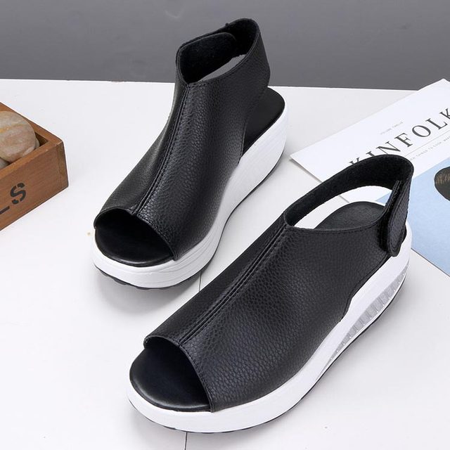 sandalias mujer 2022 new fashion convenient shoes woman fish mouth platform ladies sandals hook&loop summer women shoes
