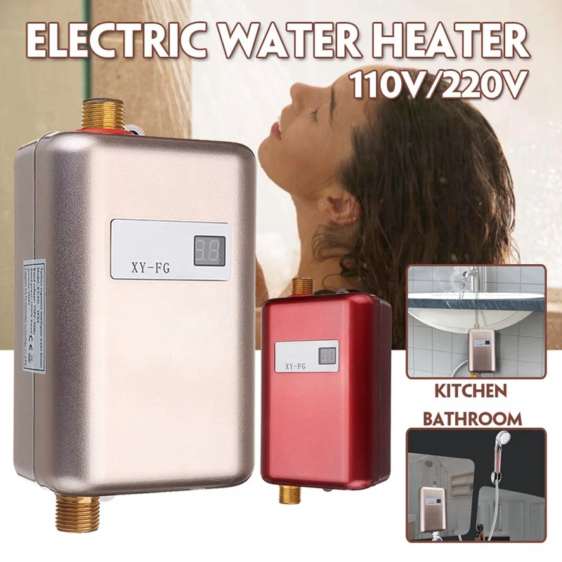 3800 Вт Электрический водонагреватель мгновенный проточный водонагреватель 110 В/220 В 3.8квт температурный дисплей нагревательный душ