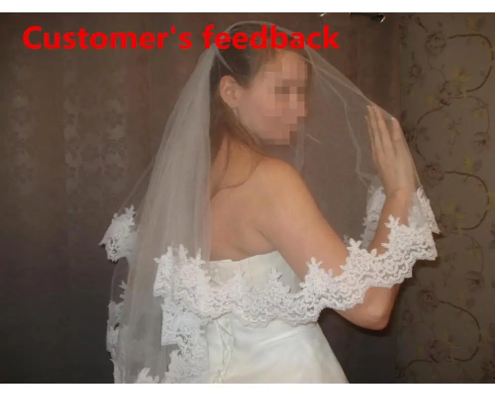 Voile Mariage 1.2 Meters Lace Edage Short Wedding Veil Tulle Ivory/White Bridal Veil Wedding Accessories Velos de Novia