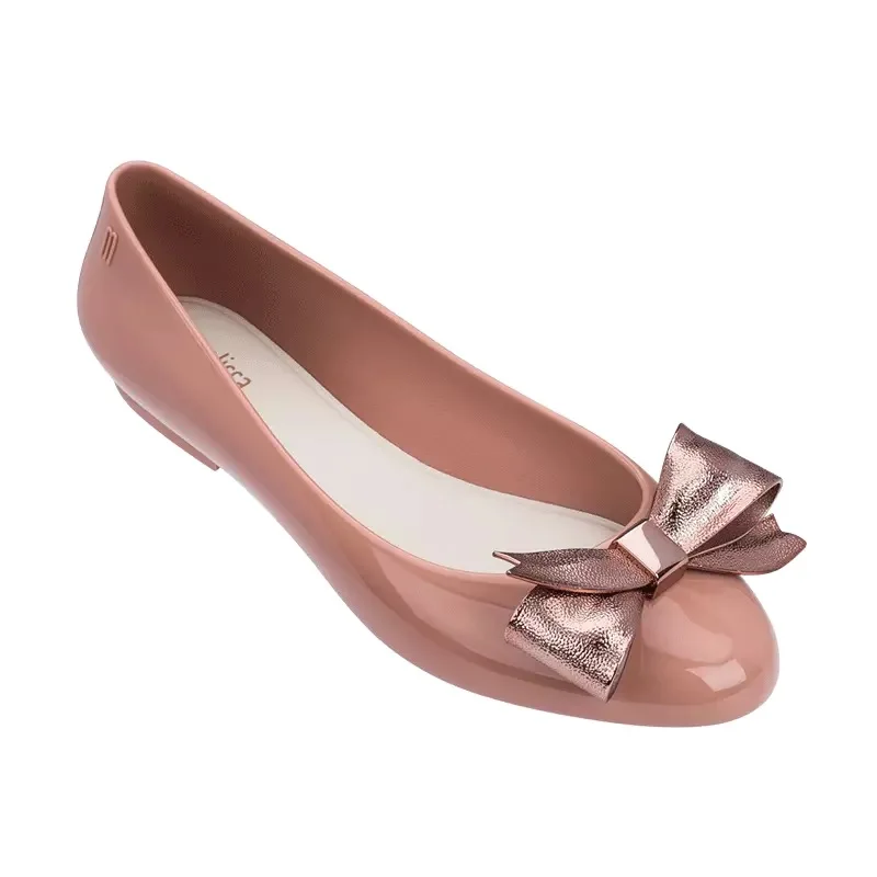 Melissa/обувь с бантом; обувь для родителей и детей; женские прозрачные сандалии; Новинка года; женская обувь; босоножки Мелисса; нескользящие - Цвет: pink as picture