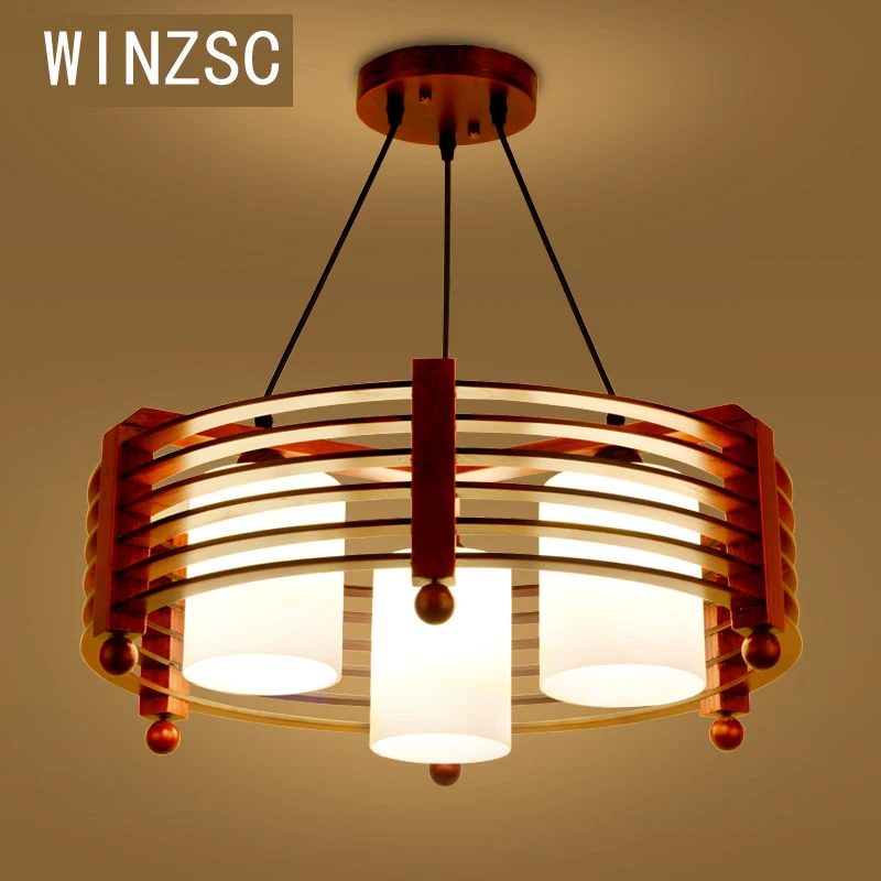 A1 Modern Chinese style chandelier solid wood restaurant lamp creative font b wooden b font lamp