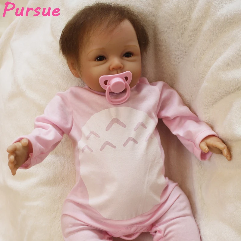 

Newborn Reborn Babies toys Soft Silicone Vinyl Body Handmade Mohair hair 22" like Bebe Good Toys for Birthday presents Education