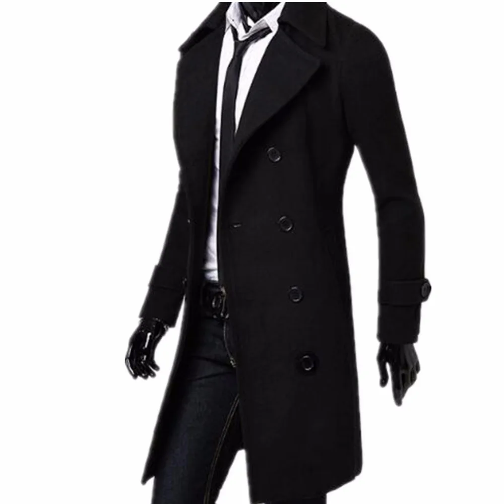 Мужской двубортный Тренч Lisa Colly серый черный зимний 2019|jacket coat men|coat menfashion men |