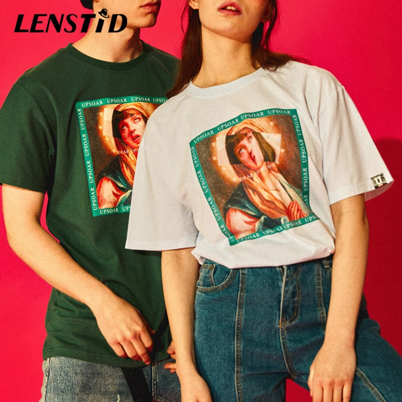 LENSTID Virgin Mary мужские футболки 2019 новые Забавные с короткими рукавами принтом