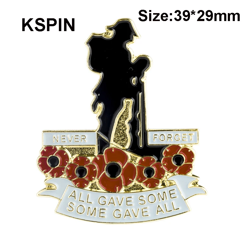 

KSPIN Poppy Flower Lapel Pin Badge Pin 10pcs a lot Man All give some some give all XY0180