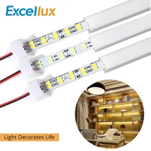 Excellux 10 шт. 12 В 5730 светодиодный барный светильник двухрядный чип 72 светодиода высокая яркость для кухонного шкафа светильник задний светильник ing украшение