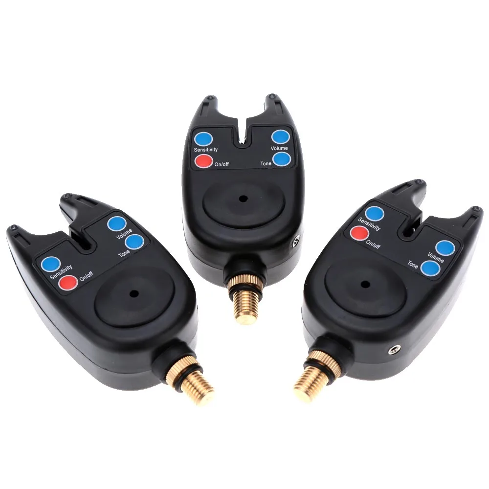 3pcs Water Resistant Blue LED Wireless Fishing Alarms Sound Audio