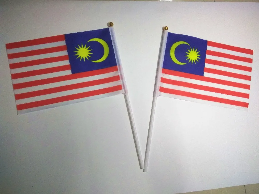 Wholesale Tangan Wave Country Spanduk Malaysia Kecil Bendera Nasional Polyester Bahan Dengan Tiang 14 21 Cm Flags Polyester National Flagflags National Aliexpress