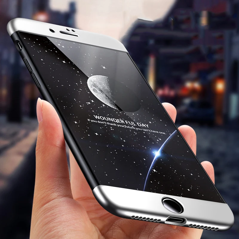 

Luxury 3 in 1 Shockproof Armor Case For iphone 7 6 6s Plus 5 5s SE Cover Ultra thin Hard PC 360 Full Body Protection Phone Cases