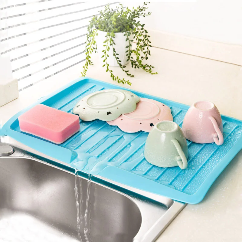 

1PC Sink Drain And Plastic Filter Plate Storage Rack Kitchen Shelving Rack Drain Board Dish Drainer The Goods For Kitchen