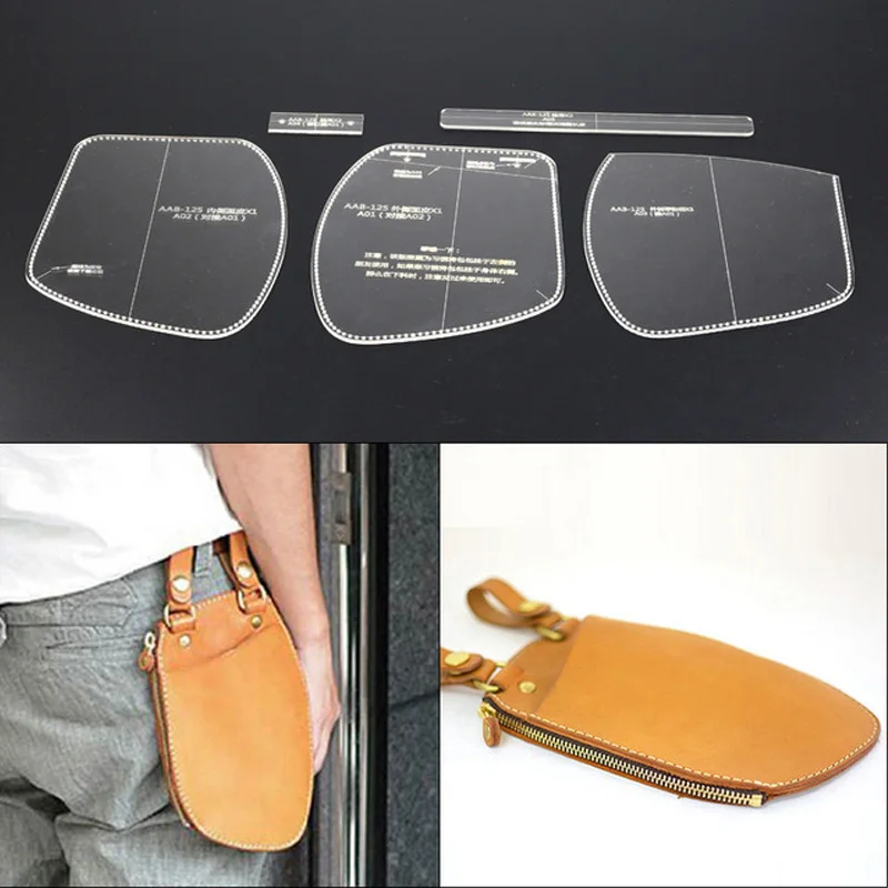 

Acrylic Stencil 1 Set Storage bag pocket Leather Templates Sewing Pattern