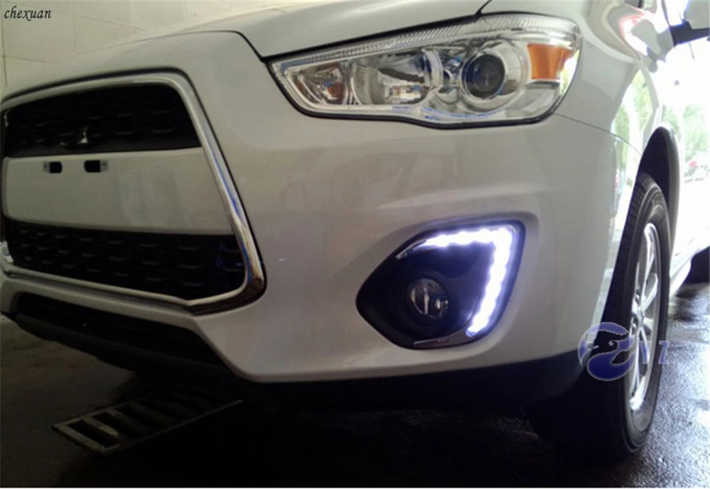 2 шт. LED DRL Габаритные огни для Mitsubishi ASX 2013 2014 2015 12V ABS колпак противотуманных фар с