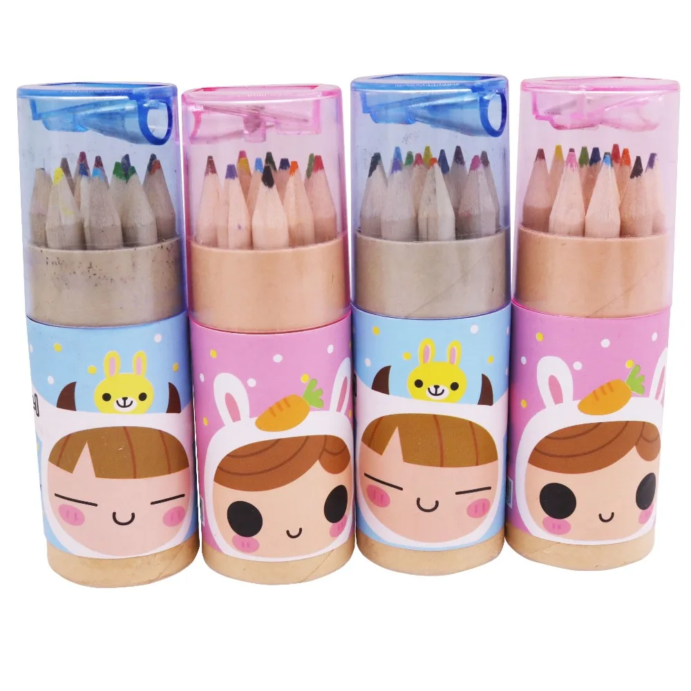 

120pcs 10 barrel 12 Color High Quality Barreled Small Pencil Fine Frawing Sketch Writing Drawing Pencil Case Mini Stationery