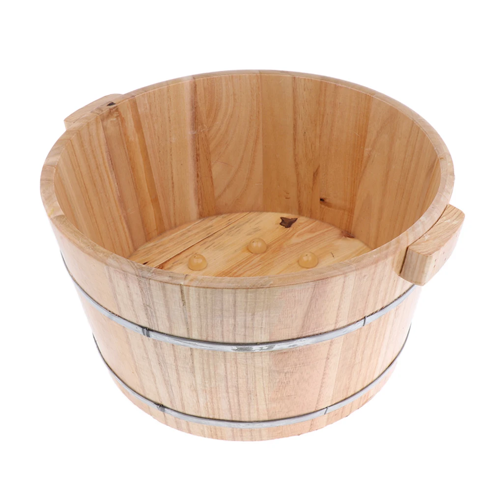 Madera Natural de baño de pie de agua barril pies sólidos Spa bañera de hidromasaje cuenca LAVADO DE