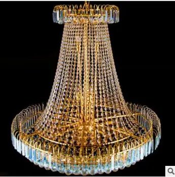 

Living room chandelier double staircase crystal chandelier hotel villa hall yellow crystal lamp chandelier