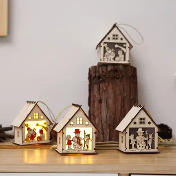 

DIY Hut Wooden LED Light Bar Family Christmas Tree Decoration Lights Christmas Decoration Bast Gifts For Friends