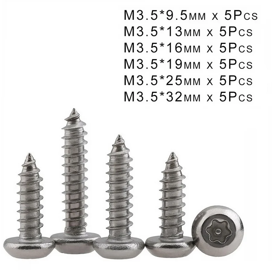 M5x12mm Stainless Steel Hexagon Head Self-Tapping Screws Screws 30pcs M5x12mm Stainless Steel Hexagon Head Self-Tapping Screws Screws 30pcs