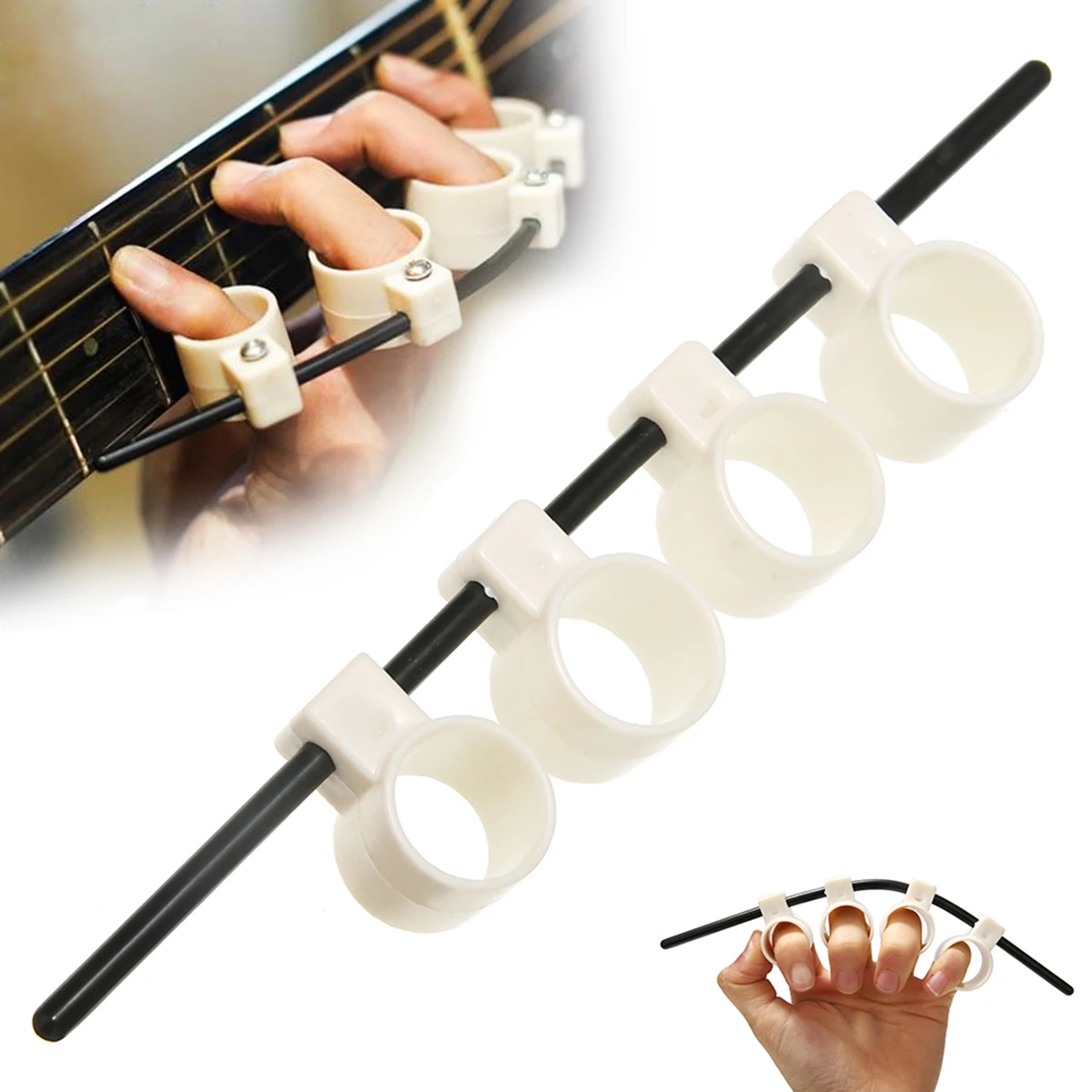 1pcs Electric Acoustic Guitar Finger Expansion Sleeve Finger Force Ukulele Piano Span Practice For Guitar Beginner