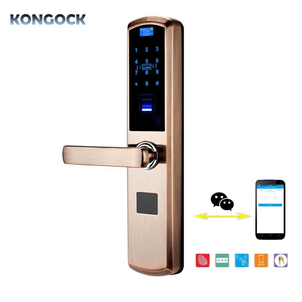 

APP Remote e-key fingerprint and digital RFID smart door lock, multiple function and combination unlock for home apartment hotel