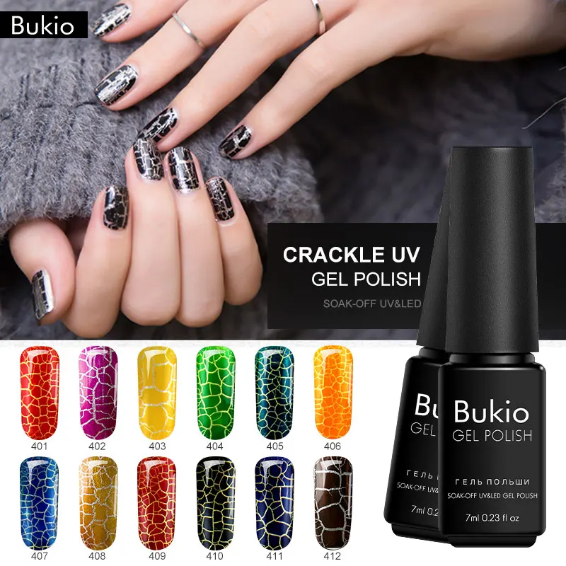 

Bukio Primer for Nails Uv and Led Lamp Semi Permanent Enamels Crackle Gel Varnish 7ml Design for Nails Hybrid Lacquer
