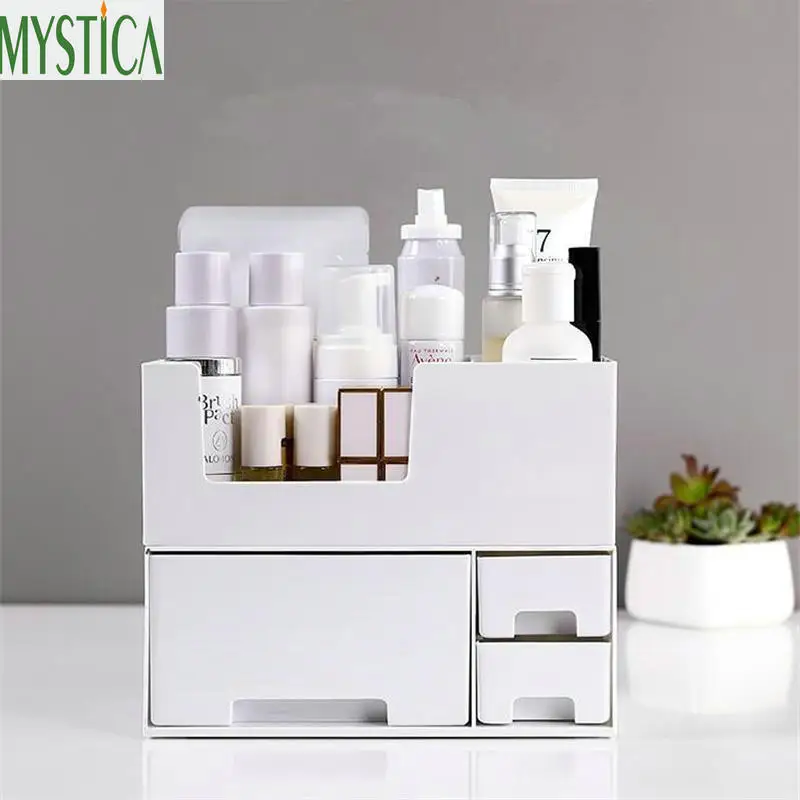 

New Make Up Storage Box Multi-functional Dresser Desktop Cosmetic Storage Holder Container Lipstick Nail Polish Organizer Case