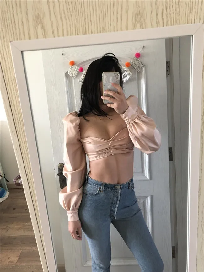 WHITNEY WANG 2019 летняя модная уличная Винтажная с квадратным воротником пышными