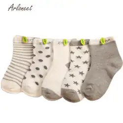 Arloneet Носки для малышей мягкие детские носочки одноцветное Носки для малышей пол износа 5 пар Детские Обувь для девочек Обувь для мальчиков