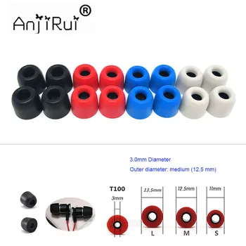 

16 pcs/8 pair. ANJIRUI T100 3.0 mm (L M S) insulation foam tips for in-ear earphone headset earphones enhanced bass Ear Pads