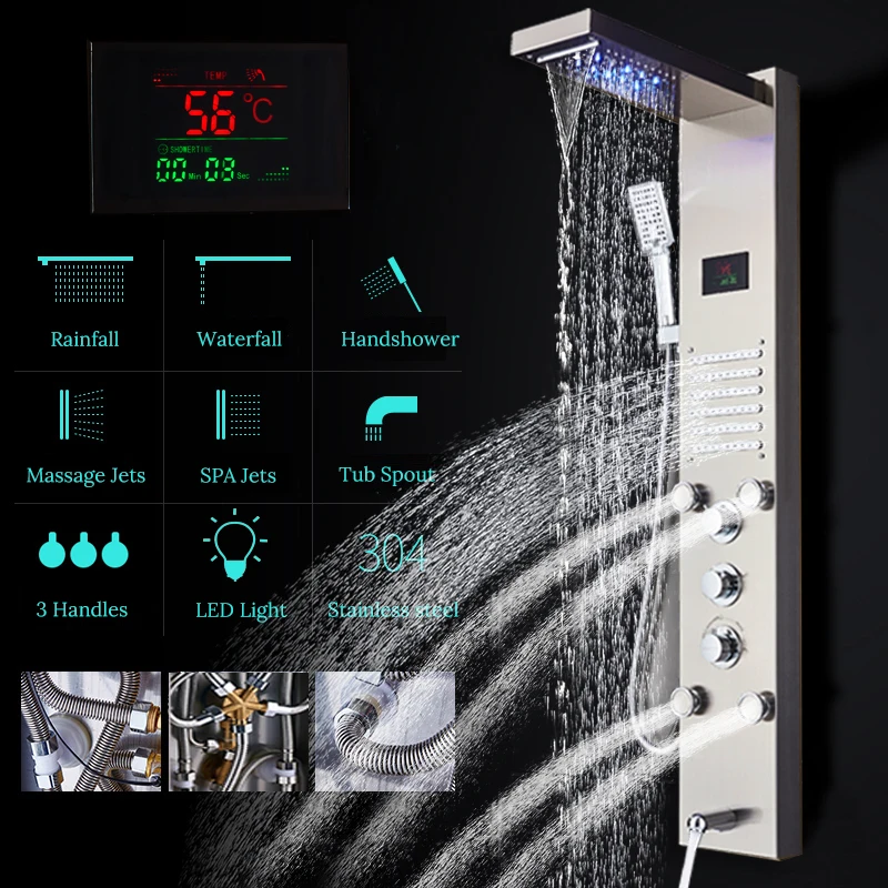 Luxury-Black-Shower-Column-Faucet-Led-Light-Wall-Mount-Bathroom-Bath-Shower-System-SPA-Massage-Sprayer (2)