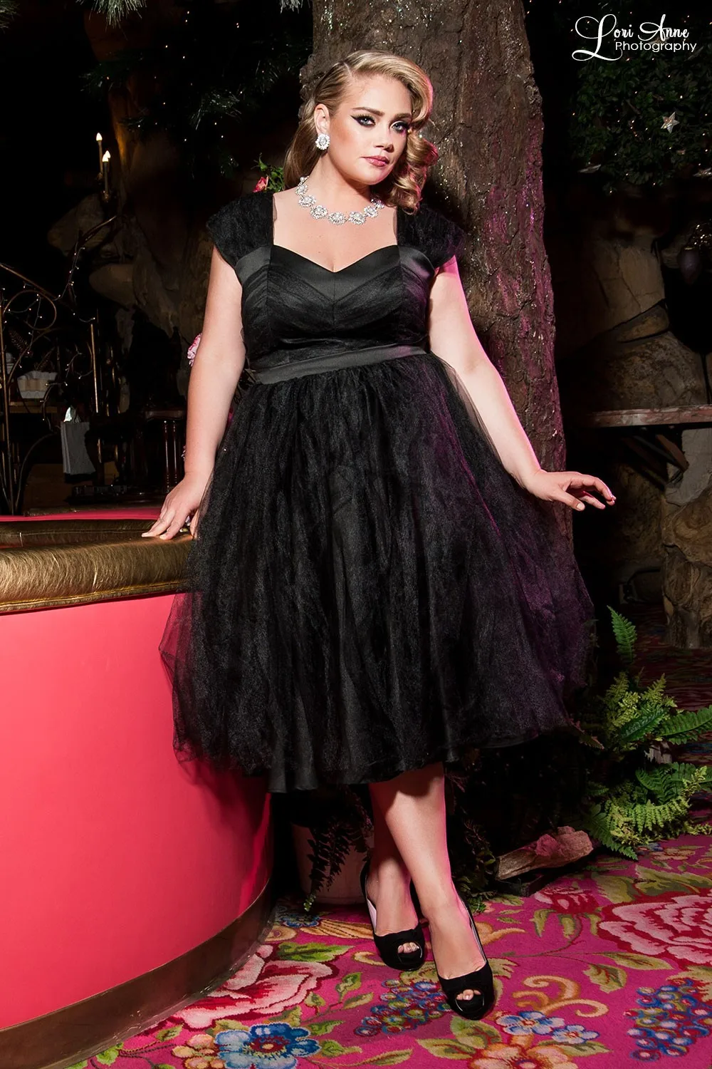 Plus Size Cocktail Dress with Tulle
