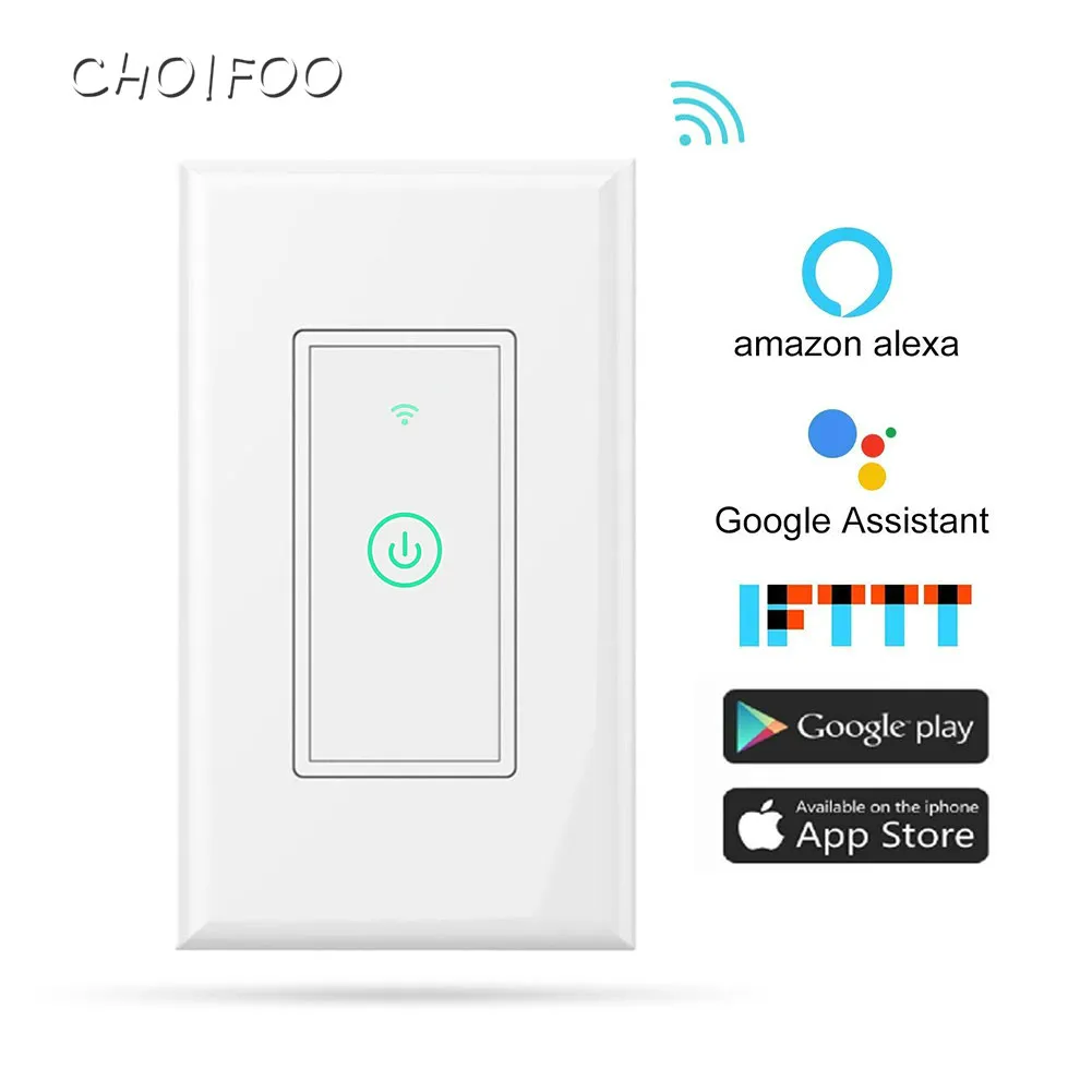 

Smart Home WiFi Wall Touch Switch Remote Control Voice Control Switch Compatible with Amazon Alexa Google Home Assistant IFTTT
