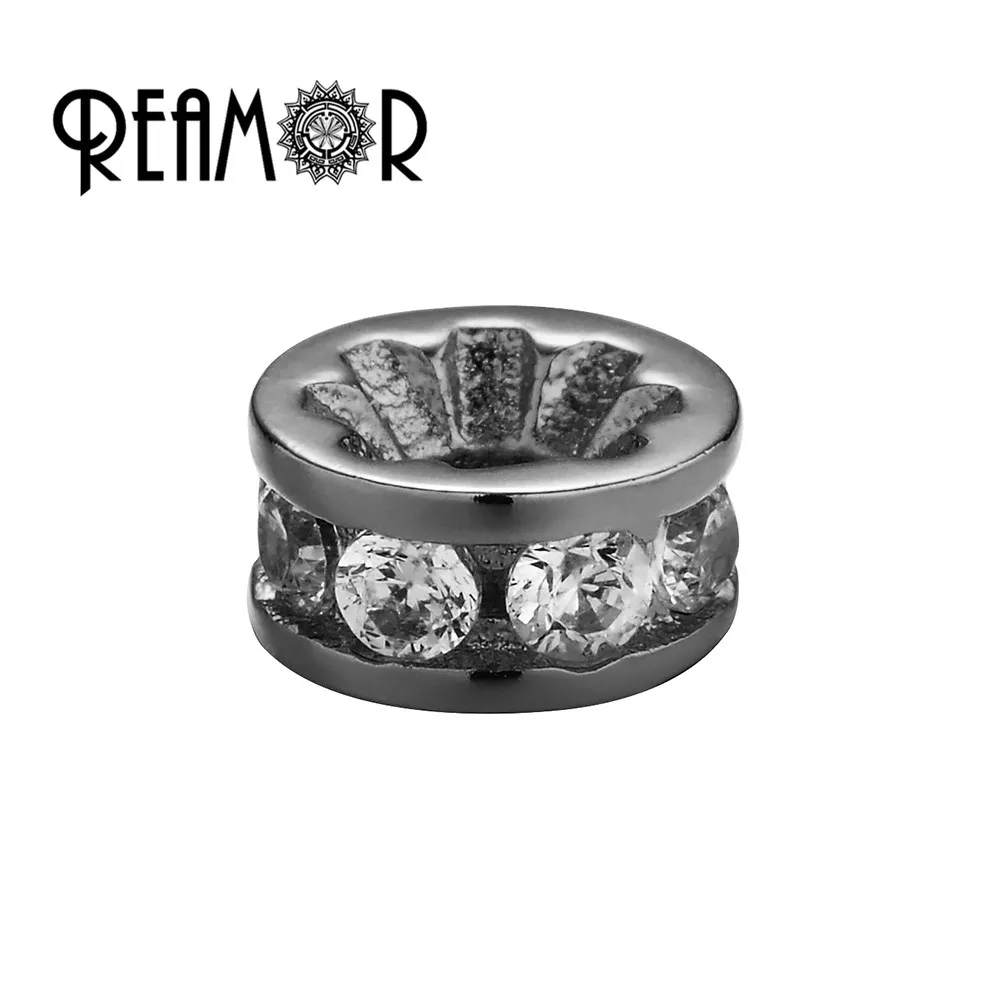 REAMOR 5 шт. Micro Pave Циркон круглый Spacer Бусины для изготовления ювелирных изделий браслет свободные бусины DIY аксессуары ручной работы оптовая