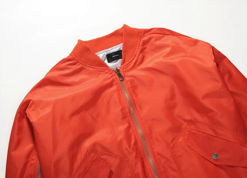 Мужская оранжевая куртка-бомбер Ma1, уличная одежда в городском стиле для мужчин и женщин, бейсбольная форма, модные куртки на молнии с двойным рукавом, пальто